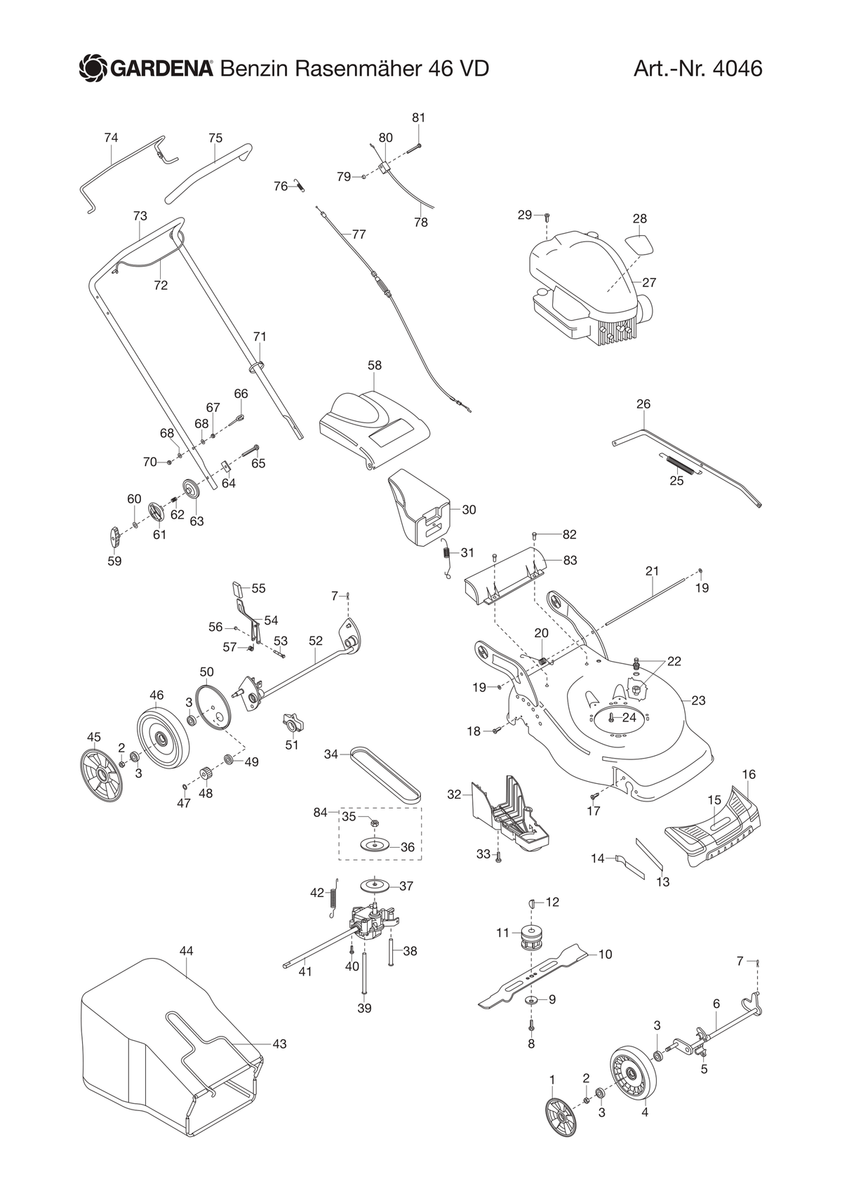 Husqvarna 544444401 onderdelentekening - positie 84