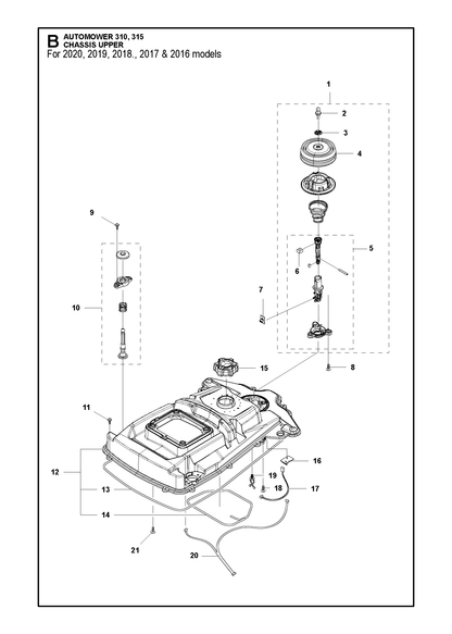 Husqvarna 588797801 onderdelentekening - positie 20