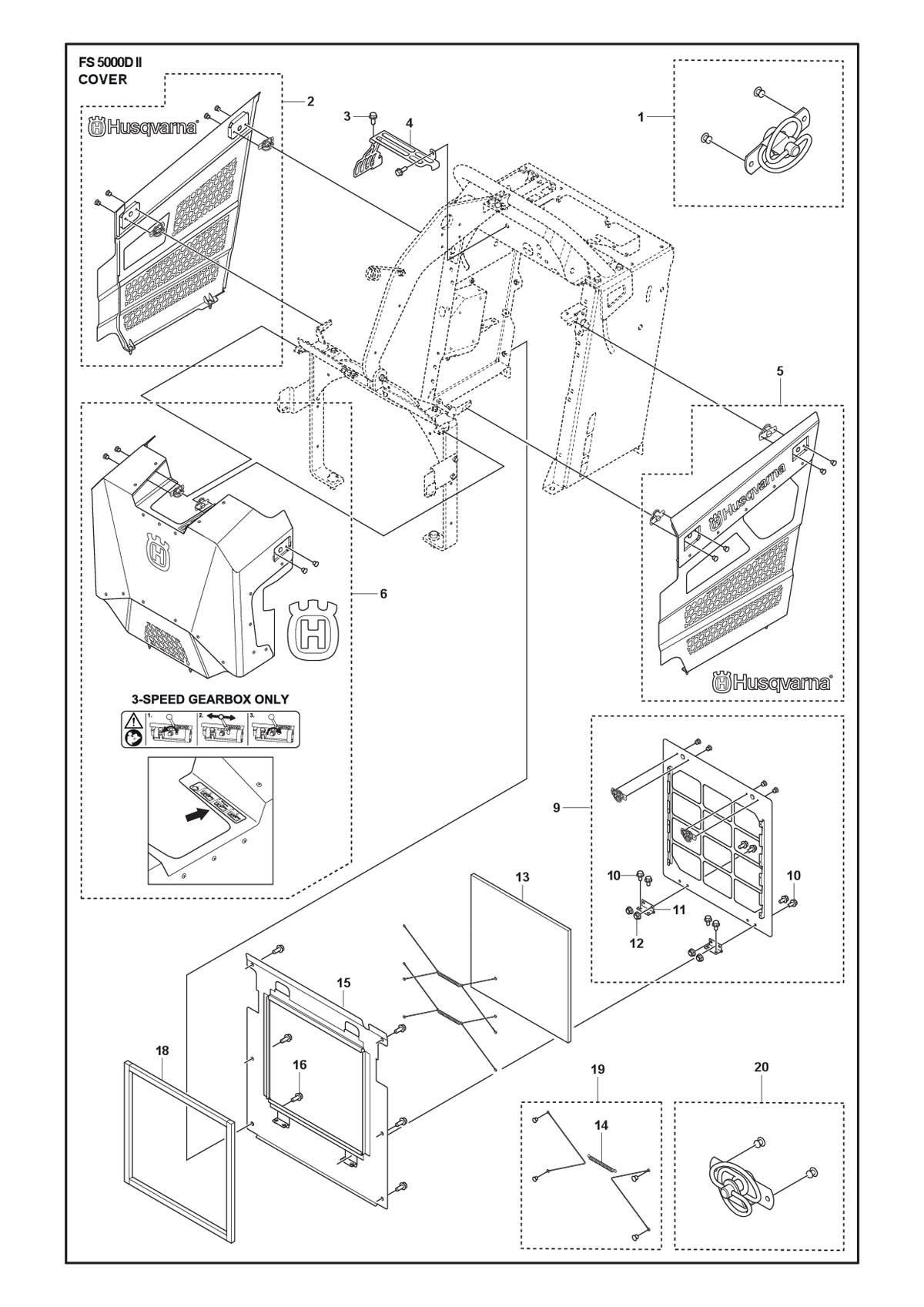 Husqvarna 586615301 onderdelentekening - positie 19