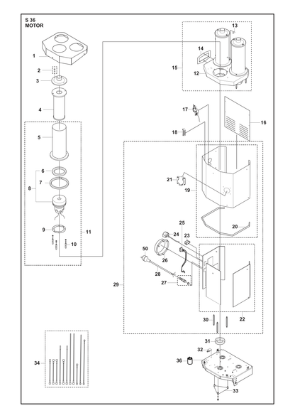 Husqvarna 598602101 onderdelentekening - positie 36