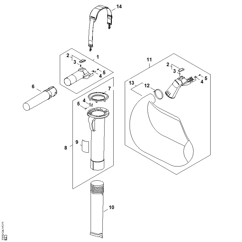 STIHL SA029889200 Kabelbinder positie 12 technische tekening