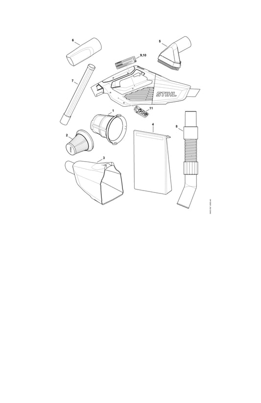 STIHL SA035000500 Zuigslang positie 8 technische tekening