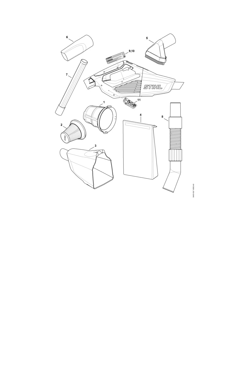 STIHL SA039009500 Tas positie 4 technische tekening