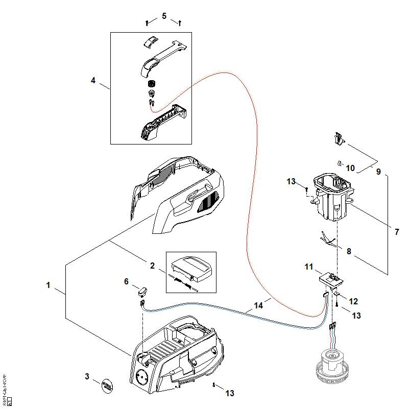 STIHL SA044301450 Elektronisch moduul positie 11 technische tekening
