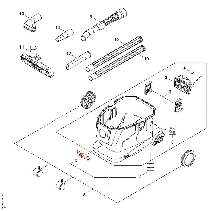 STIHL SE017908600 Klem positie 2 technische tekening