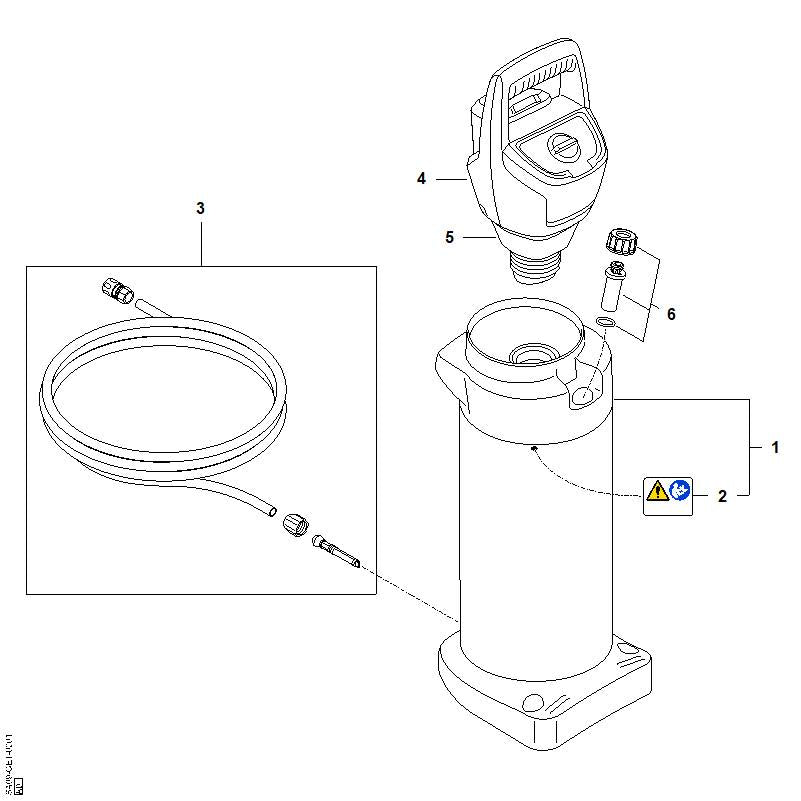 STIHL SA097010850 Tank WSA positie 1 technische tekening
