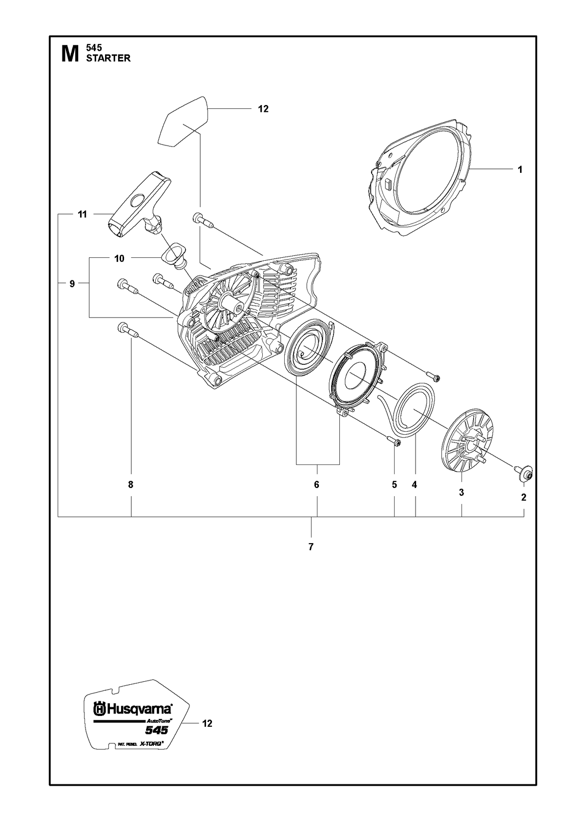 Husqvarna 523083201 onderdelentekening - positie 12