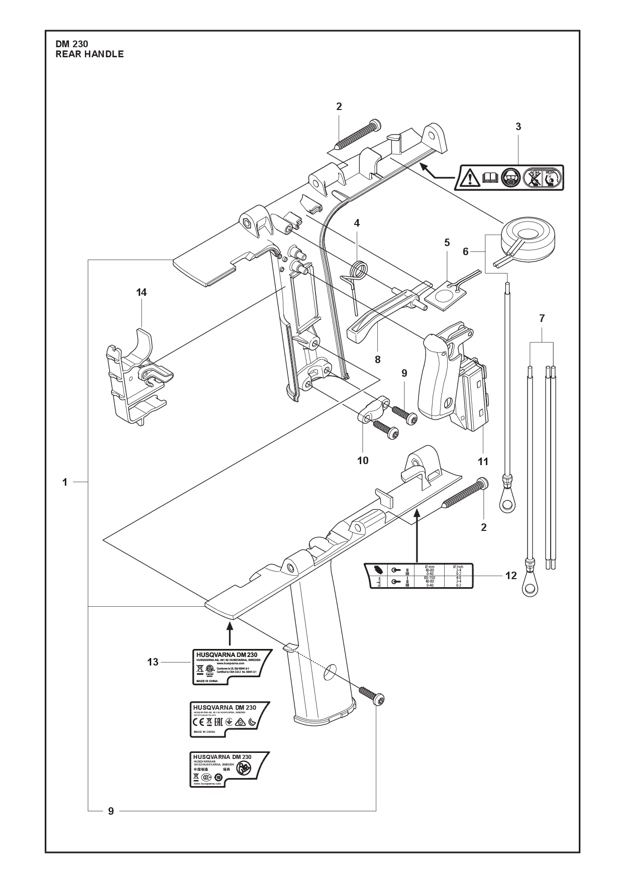 Husqvarna 505441104 onderdelentekening - positie 1
