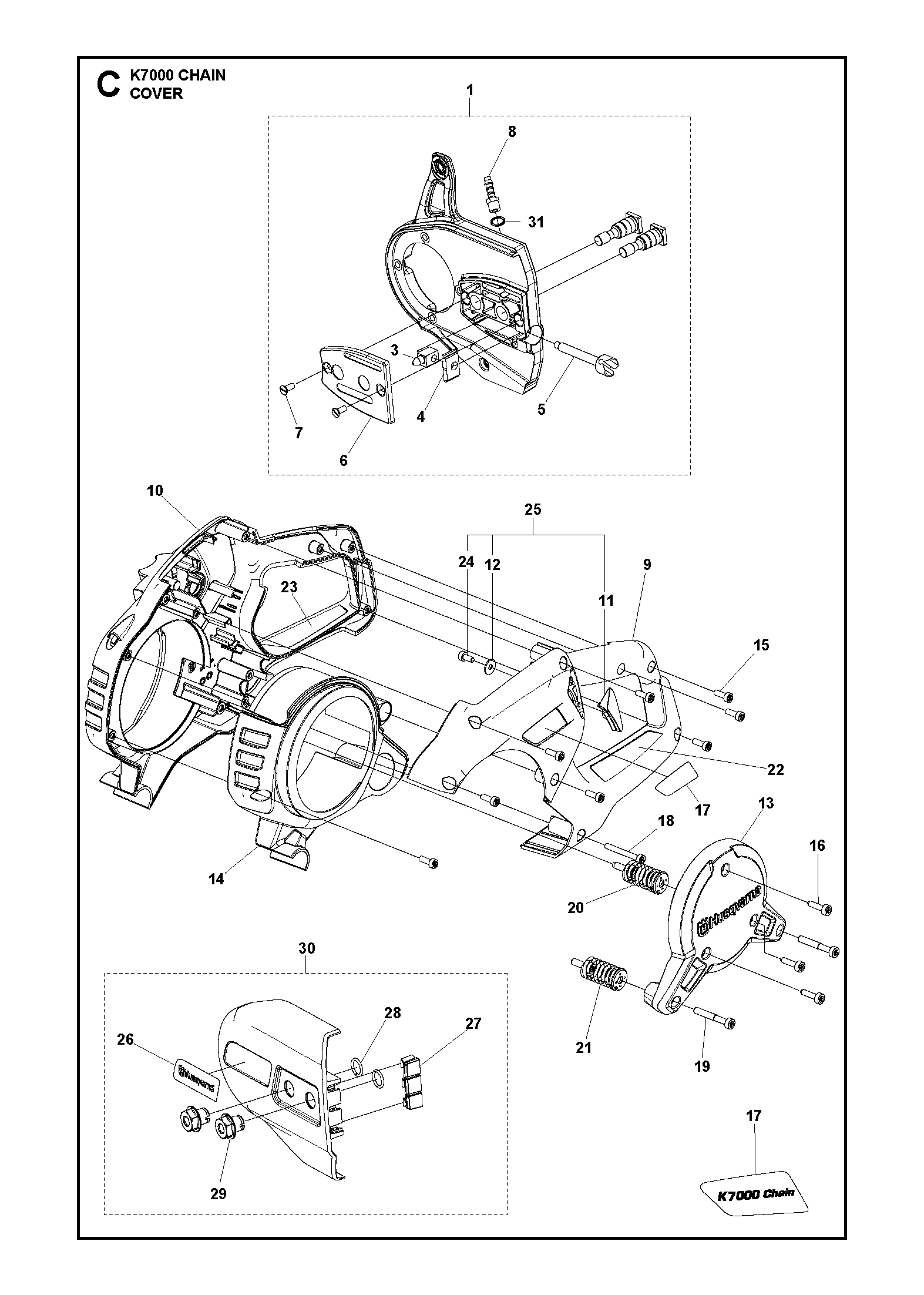 Husqvarna 506287601 onderdelentekening - positie 28