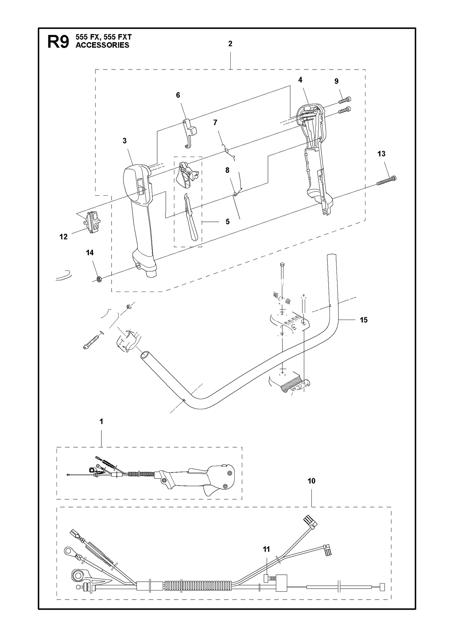 Husqvarna 502232303 onderdelentekening - positie 1