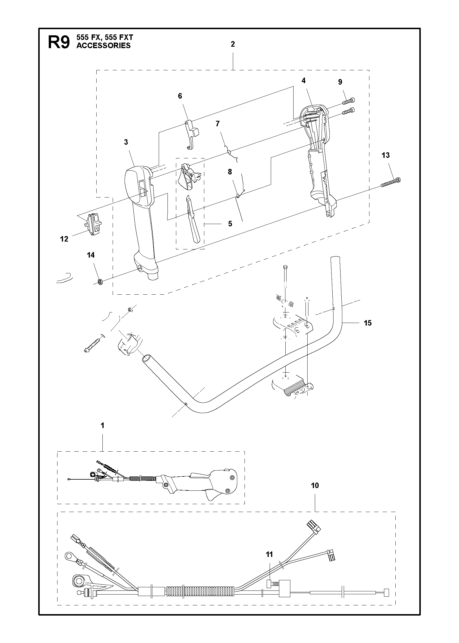 Husqvarna 502232303 onderdelentekening - positie 1