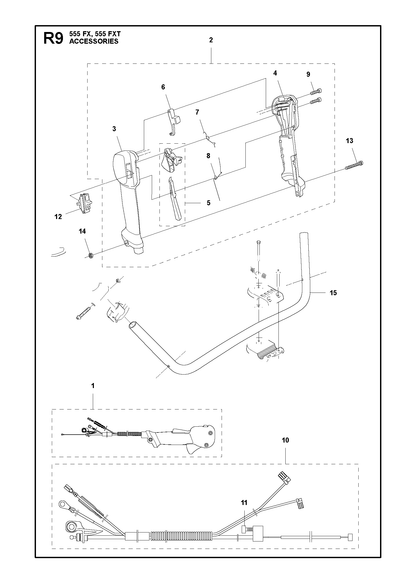 Husqvarna 502232303 onderdelentekening - positie 1