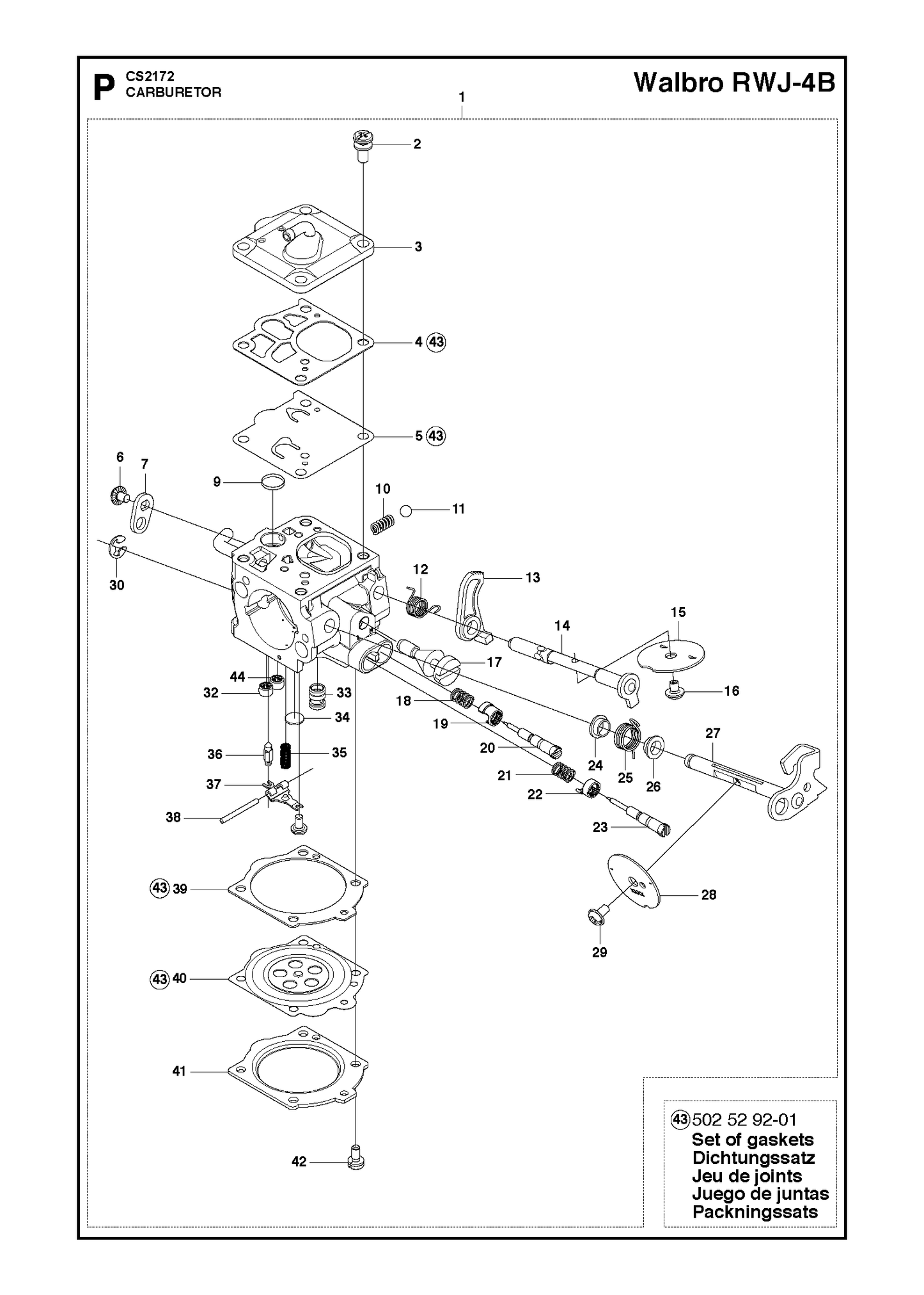 Husqvarna 503634801 onderdelentekening - positie 40