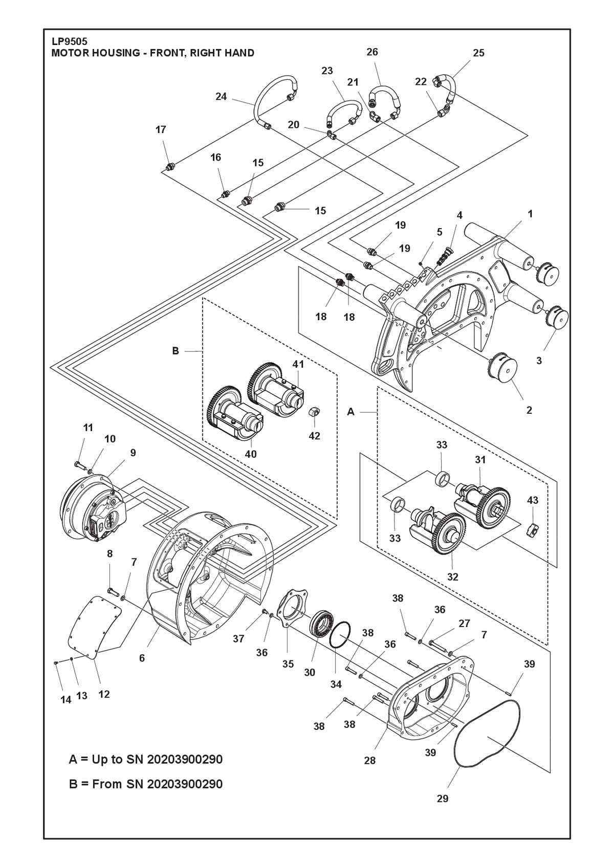 Husqvarna 596363801 onderdelentekening - positie 1