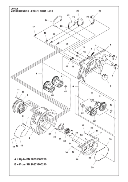 Husqvarna 596363801 onderdelentekening - positie 1