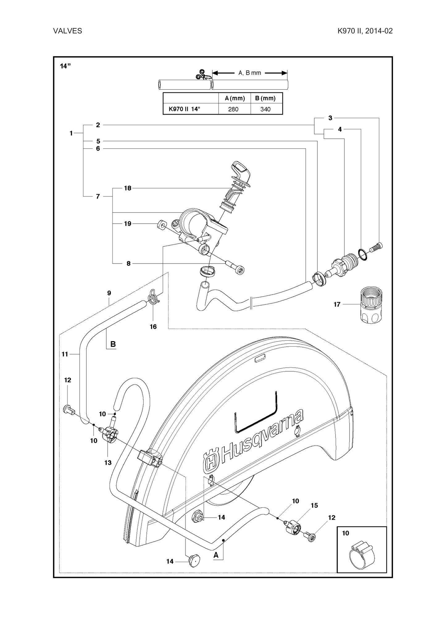Husqvarna 506498703 onderdelentekening - positie 10