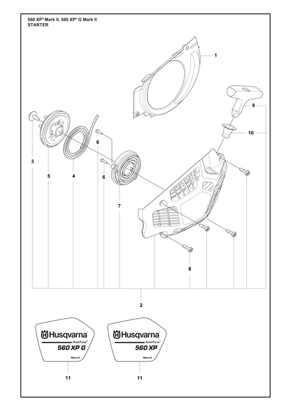 Husqvarna 531108801 onderdelentekening - positie 1