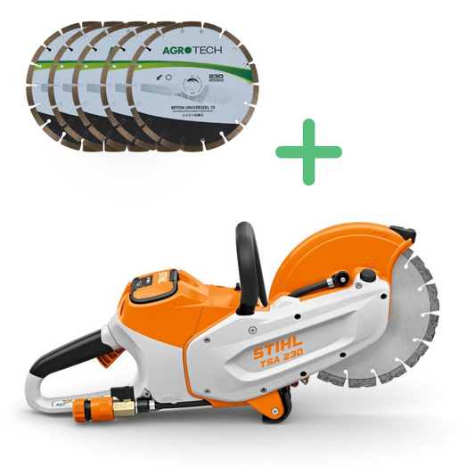 Stihl TSA 230 Accu Doorslijper Body incl. 5 Diamant Doorslijpschijven