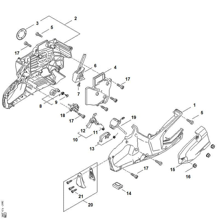STIHL TA019671500 Typeplaatje TSA 500 positie 3 technische tekening