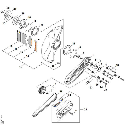 STIHL 4201-708-3004 Drukring Ø 103 mm positie 19 technische tekening