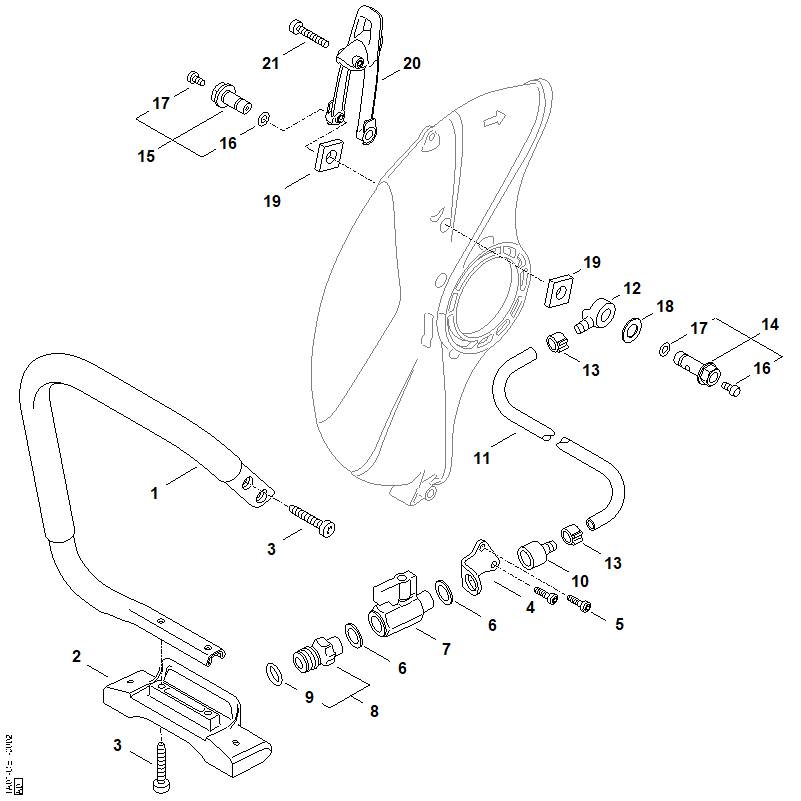 STIHL 9645-948-0340 O-ring 6x1,5 positie 16 technische tekening