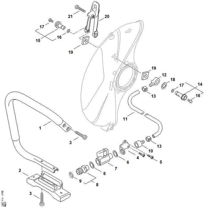 STIHL TA016920500 Houder positie 4 technische tekening