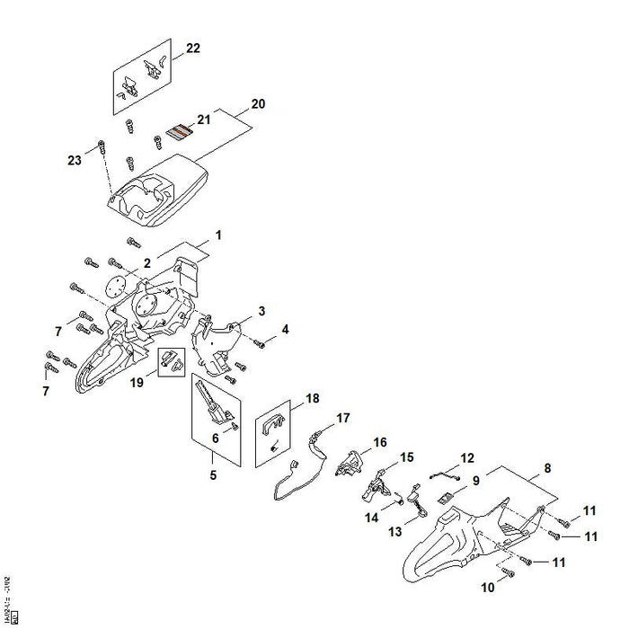 STIHL TA024403001 Kabelboom positie 17 technische tekening