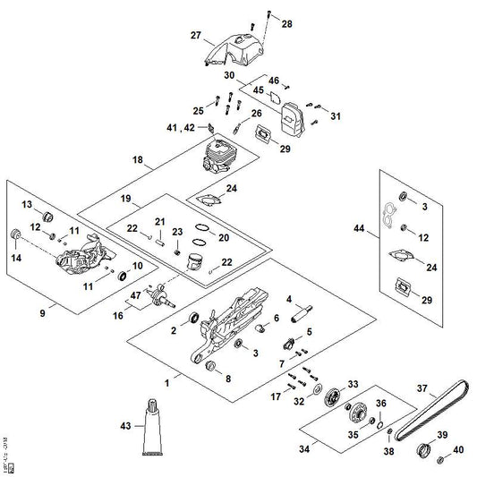 STIHL TB017608515 riempoelie positie 34 technische tekening