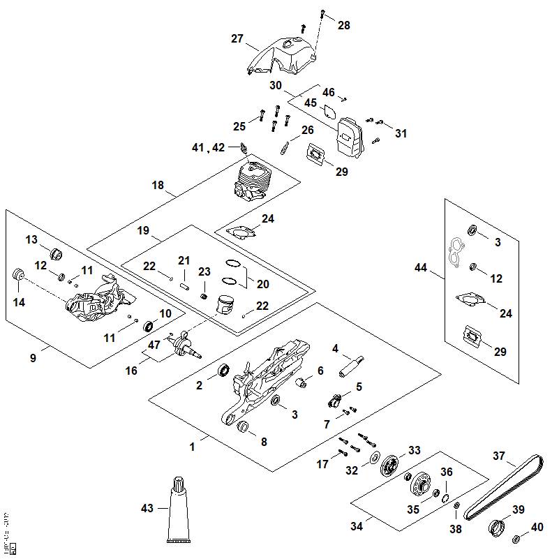 STIHL 9512-003-3283 Naaldkrans 12x17x13 positie 23 technische tekening