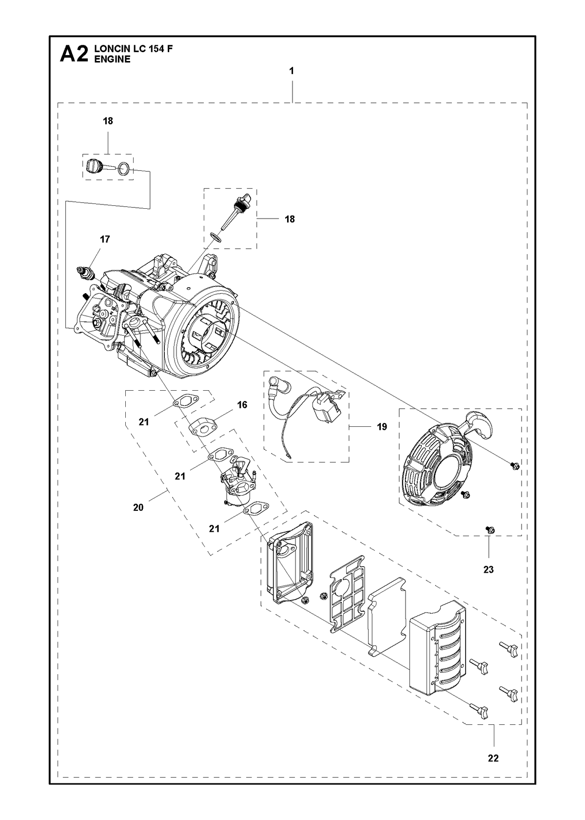 Husqvarna 577473601 onderdelentekening - positie 22