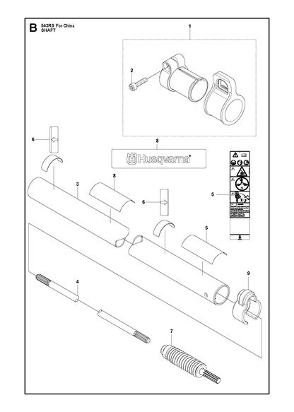 Husqvarna 505295201 onderdelentekening - positie 9