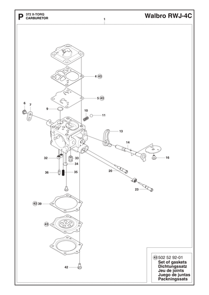 Husqvarna 504791201 onderdelentekening - positie 35