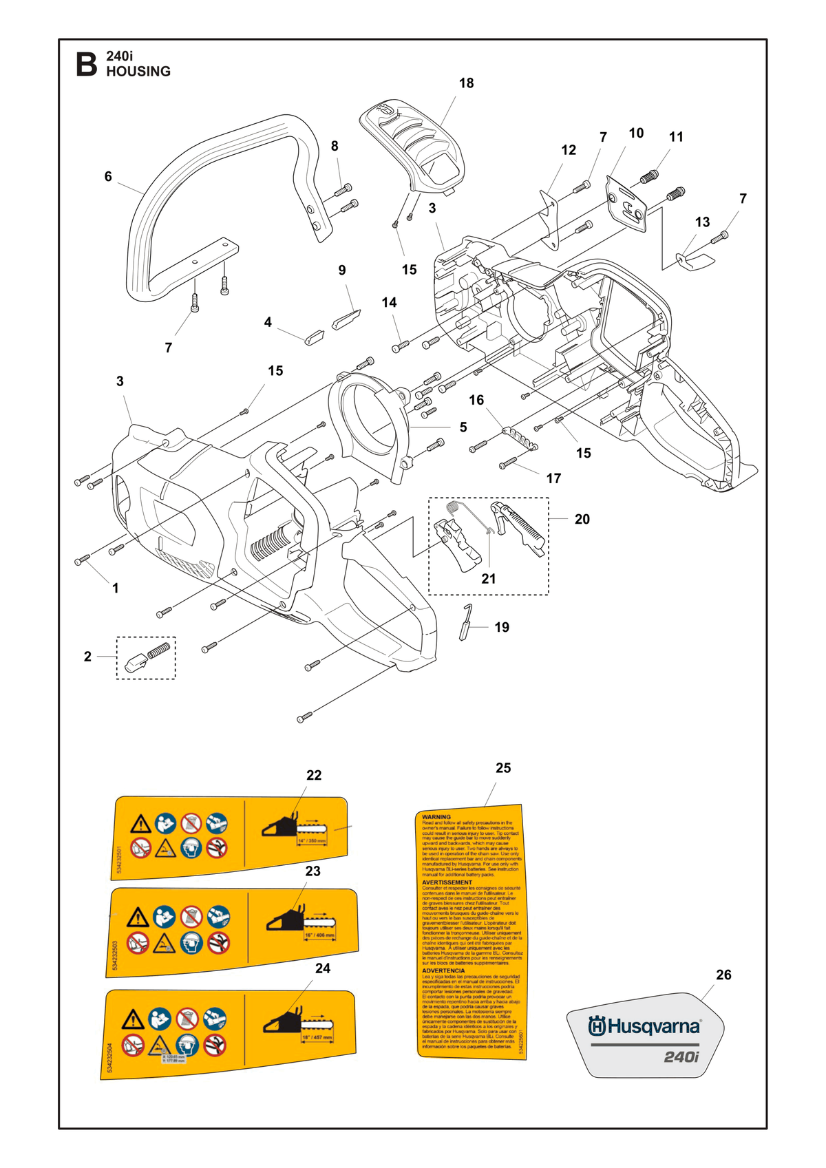 Husqvarna 537511202 onderdelentekening - positie 26