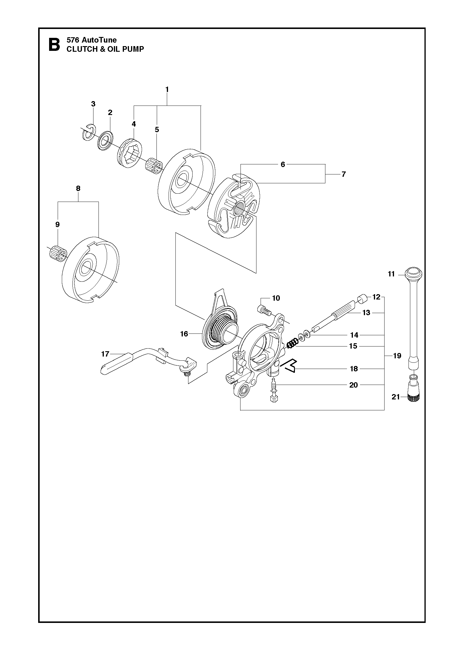Husqvarna 504547203 onderdelentekening - positie 1