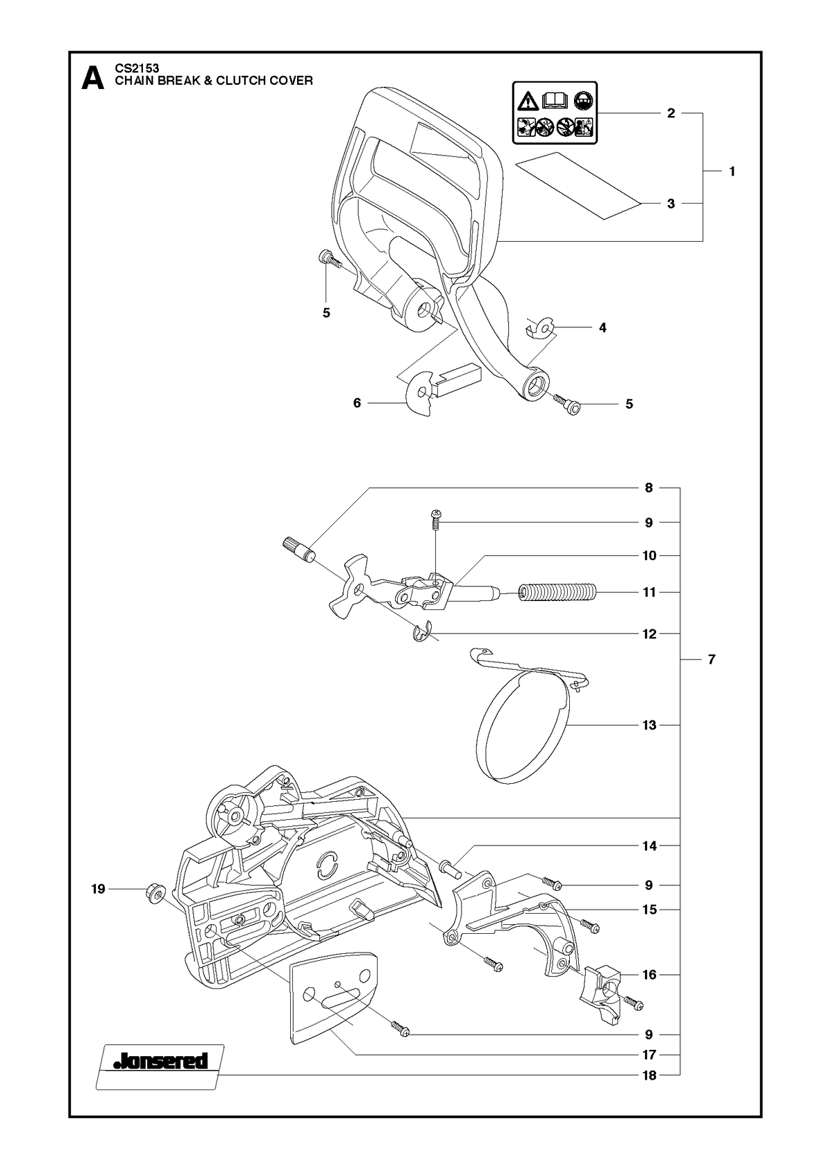 Husqvarna 537012103 onderdelentekening - positie 1