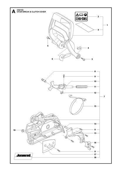 Husqvarna 537012103 onderdelentekening - positie 1