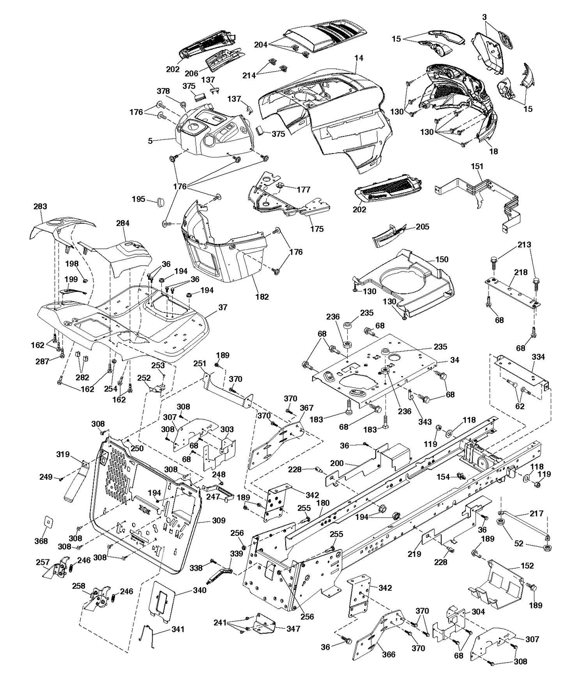 Husqvarna 586738602 onderdelentekening - positie 182