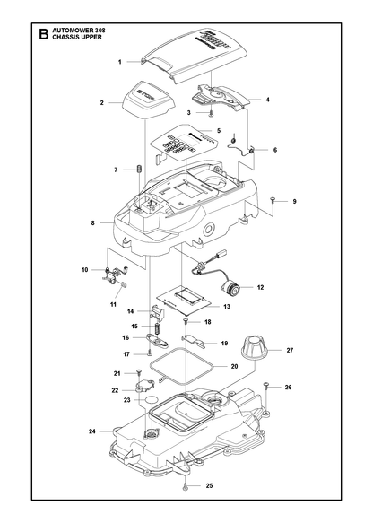 Husqvarna 588797603 onderdelentekening - positie 1