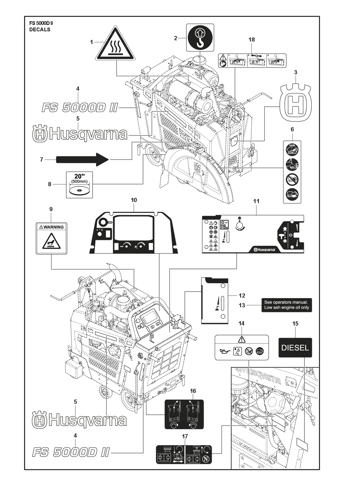 Husqvarna 586467501 onderdelentekening - positie 14