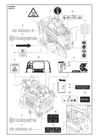 Husqvarna 586467501 onderdelentekening - positie 14