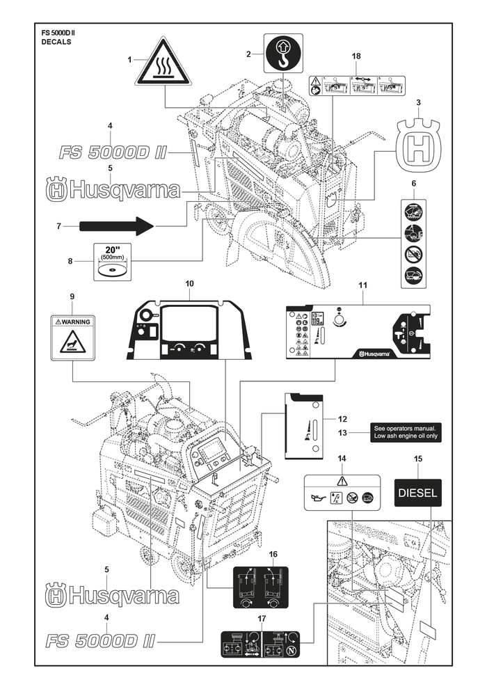 Husqvarna 585370401 onderdelentekening - positie 15