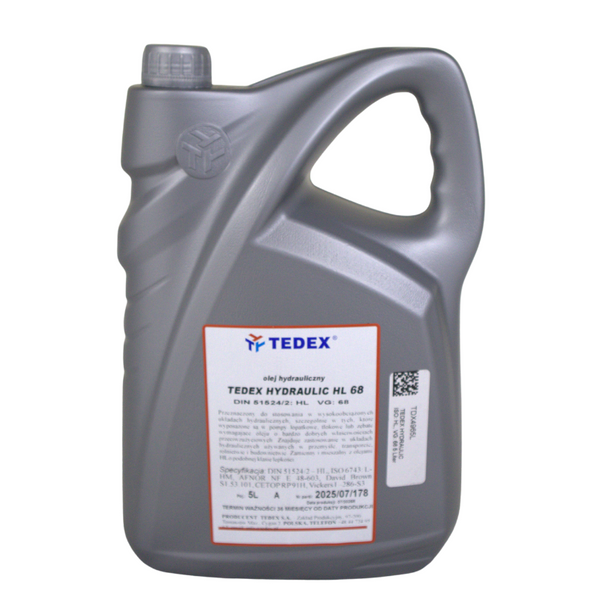 Tedex HYDRAULIC olie ISO: HL, VG: 68 - 5 liter