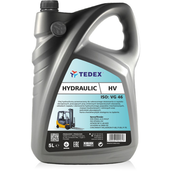 Tedex HYDRAULIC Olie ISO: HV, VG: 46 - 5 liter