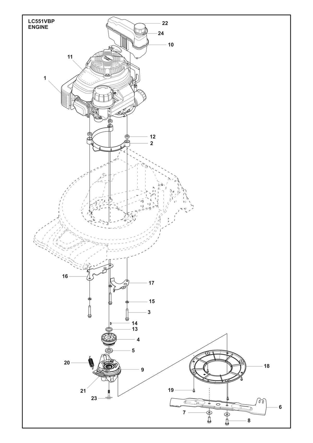 Husqvarna 586605601 onderdelentekening - positie 23