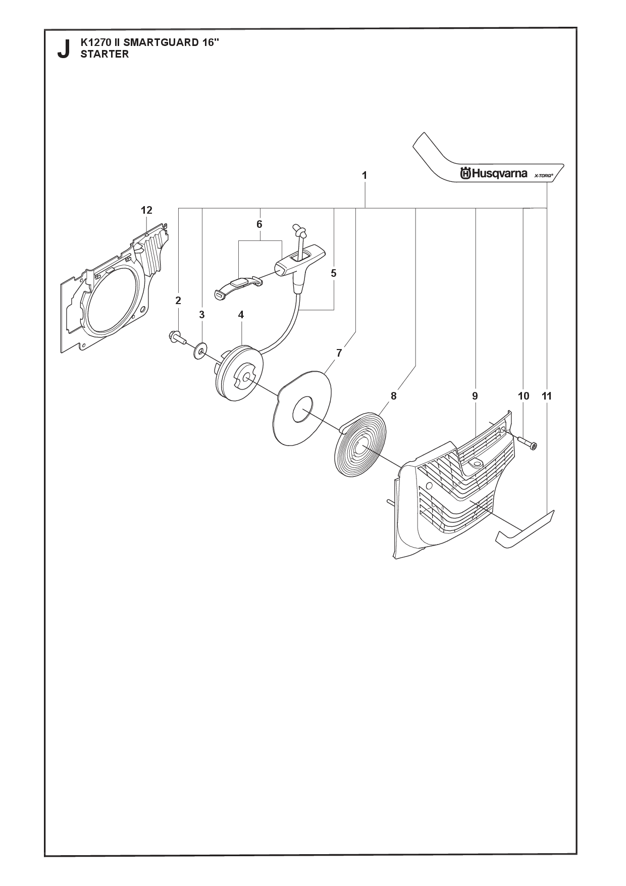 Husqvarna 506275512 onderdelentekening - positie 1