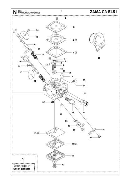 Husqvarna 503616601 onderdelentekening - positie 40