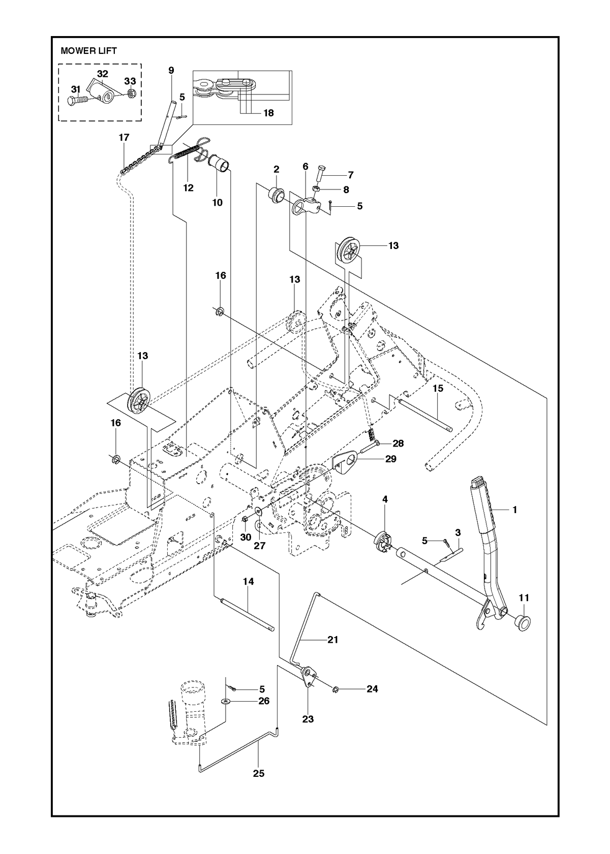 Husqvarna 501065301 onderdelentekening - positie 1