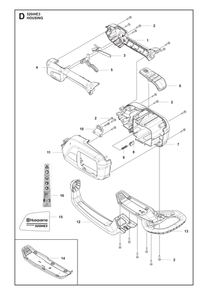 Husqvarna 588602808 onderdelentekening - positie 15