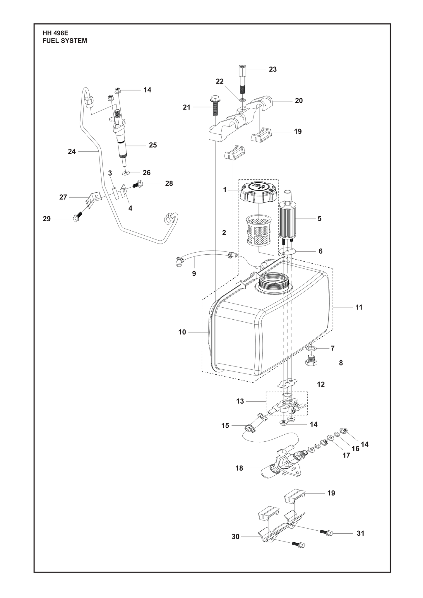 Husqvarna 506284401 onderdelentekening - positie 21