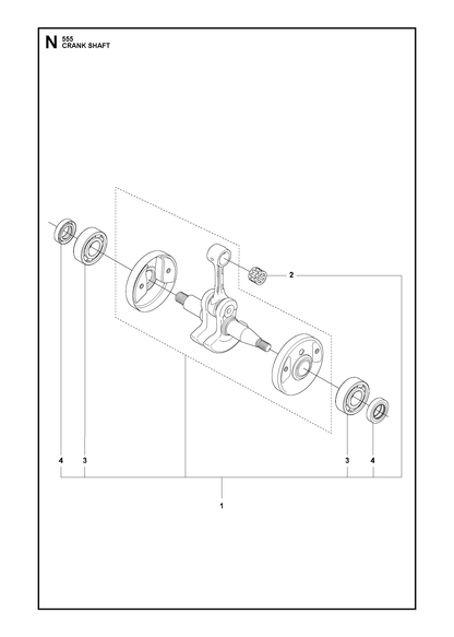 Husqvarna 544952602 onderdelentekening - positie 1